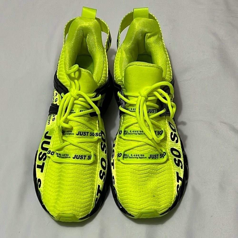 Just So So Neon Green and Black Sneakers